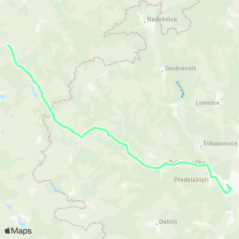 IDS JMK Tišnov - Dolní Loučky - (Skryje) - Řikonín - Vratislávka - Strážek map