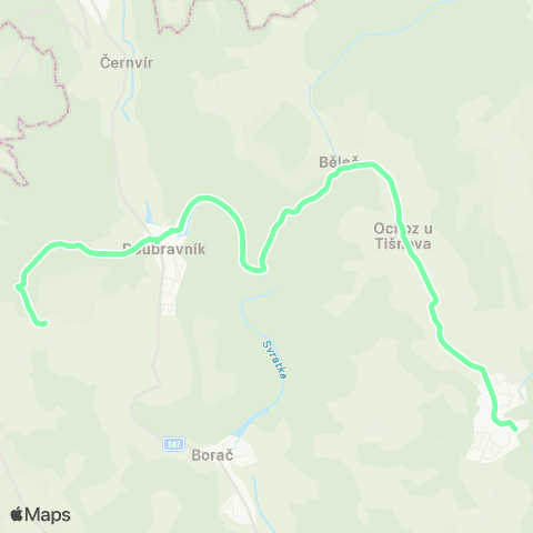 IDS JMK Lomnice - Běleč - Doubravník - Pernštejnské Jestřabí, Maňová map