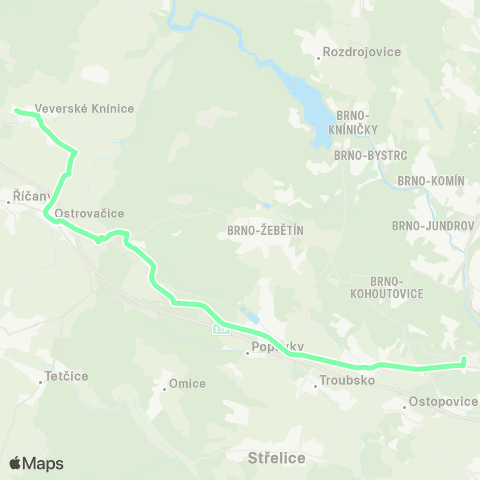IDS JMK Brno - PopůVky - Veverské Knínice map