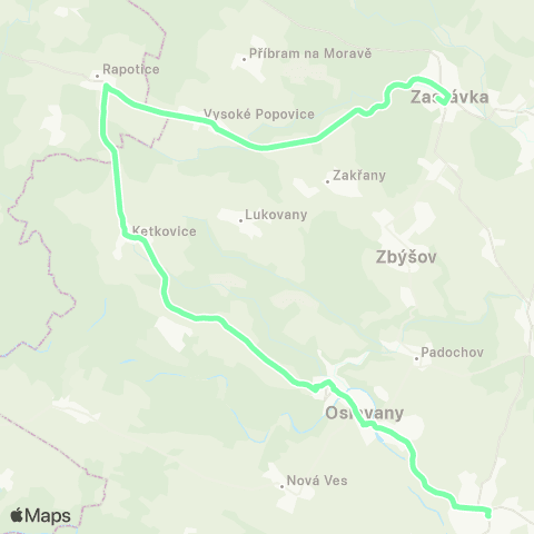 IDS JMK Ivančice - Oslavany - Rapotice - Zastávka map