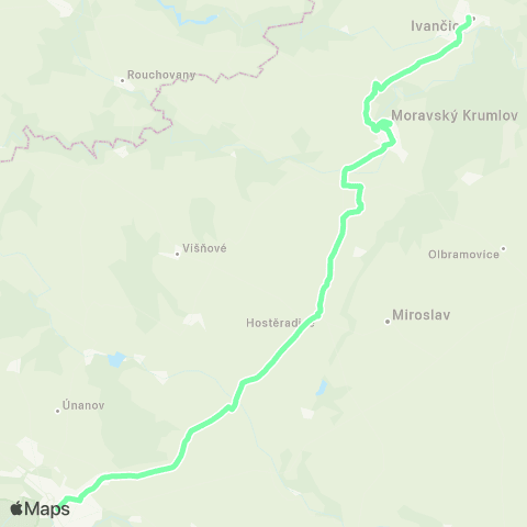 IDS JMK Ivančice - Moravský Krumlov - Hostěradice - Prosiměřice - Suchohrdly - Znojmo map