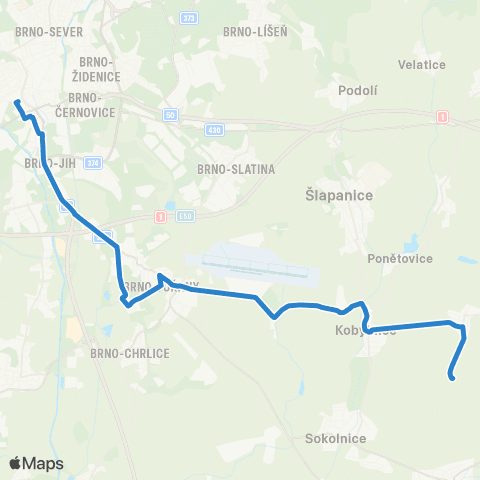IDS JMK Brno - Kobylnice - Prace map