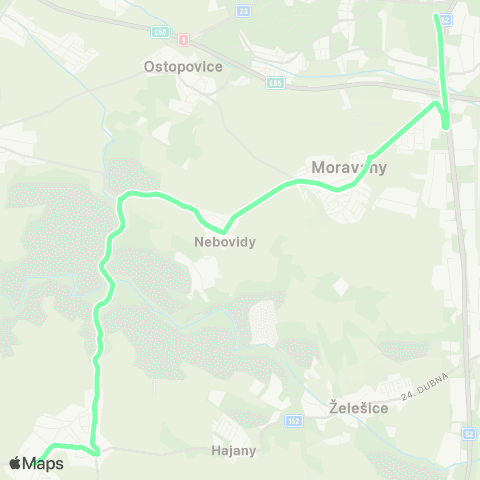 IDS JMK Brno - Moravany - Ořechov map