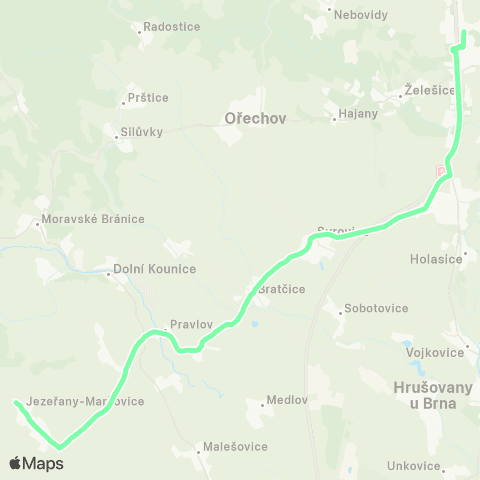 IDS JMK Modřice - Němčičky - Jezeřany-Maršovice map