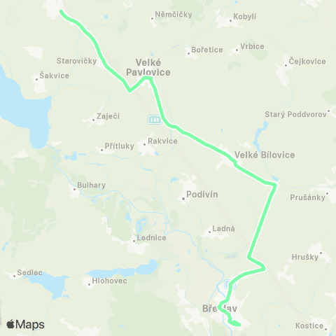 IDS JMK Břeclav - Velké Bílovice - Velké Pavlovice - Hustopeče map