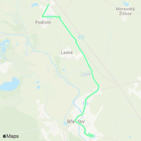 IDS JMK Břeclav - Ladná - Podivín map