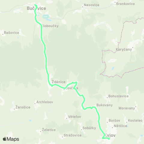 IDS JMK Bučovice - Ždánice - Lovčice - Bukovany - Kyjov map