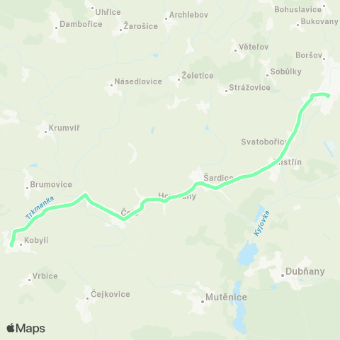IDS JMK Kyjov - Šardice - Hovorany - Čejč - Kobylí map