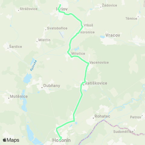 IDS JMK Hodonín - Ratíškovice - Milotice - Kyjov map
