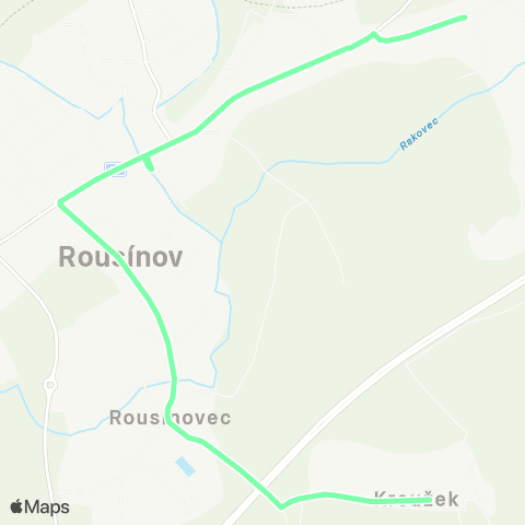IDS JMK Rousínov, Čechyně, Náves - Rousínov, Aut.St. - Rousínov, Kroužek map