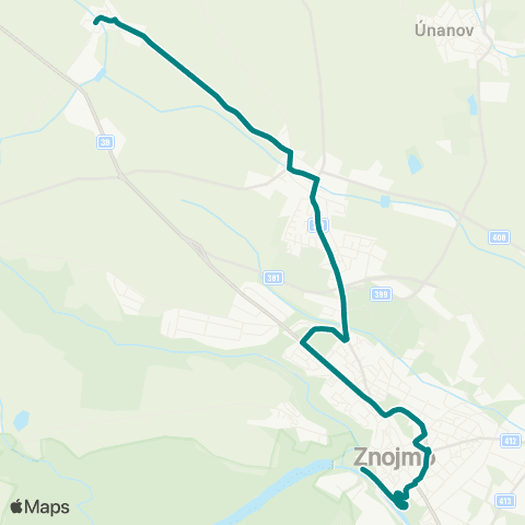 IDS JMK Znojmo: Přímětice - Horní Náměstí - Koželužská map