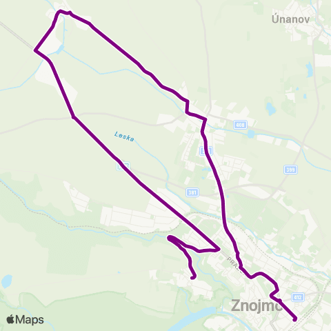 IDS JMK Znojmo: Železniční Stanice - Přímětice - Mramotice - Kasárna - Hradiště map
