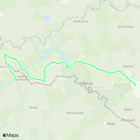 IDS JMK Znojmo - Vranov Nad Dyjí - Lančov - Vratěnín - Drosendorf map