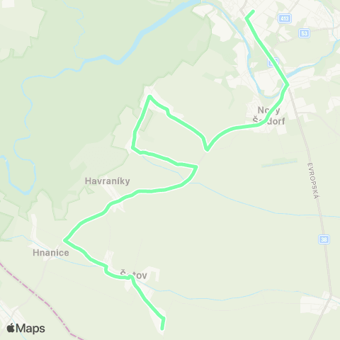 IDS JMK Znojmo - Havraníky - Hnanice - Šatov map