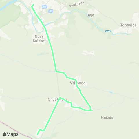 IDS JMK Znojmo - Vrbovec - Dyjákovičky - Chvalovice map