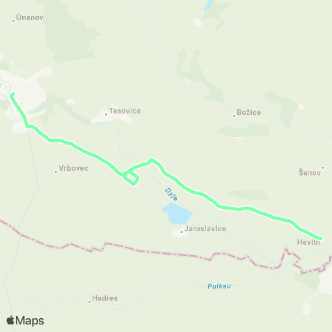 IDS JMK Znojmo - Strachotice - Jaroslavice - Dyjákovice - Hevlín map
