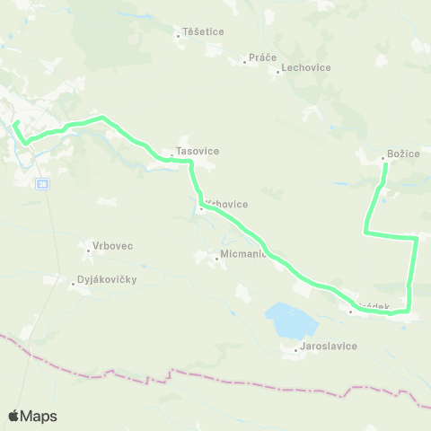 IDS JMK Znojmo - Tasovice - Hodonice - Dyjákovice - Velký Karlov - Božice map