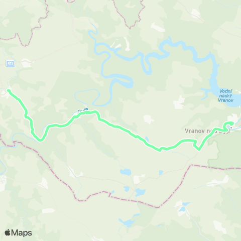 IDS JMK Vranov Nad Dyjí - Podhradí Nad Dyjí - Uherčice map