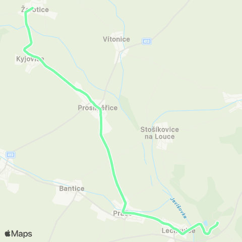 IDS JMK Lechovice - Práče - Prosiměřice - Žerotice - Želetice map