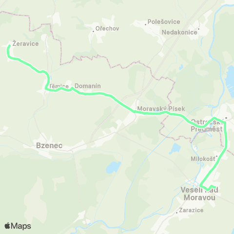 IDS JMK Veselí Nad Moravou - Moravský Písek - Domanín - Syrovín - Žeravice map