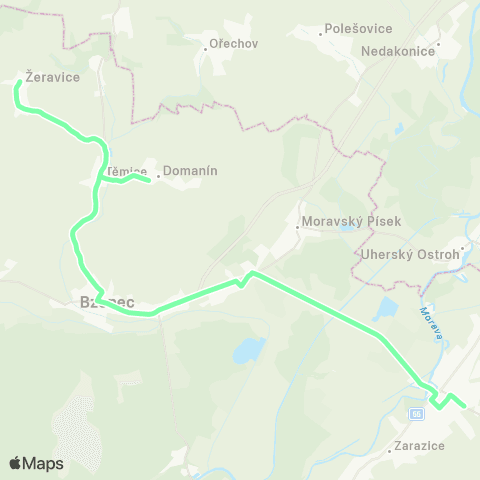 IDS JMK Veselí Nad Moravou - Bzenec - Syrovín - Žeravice map