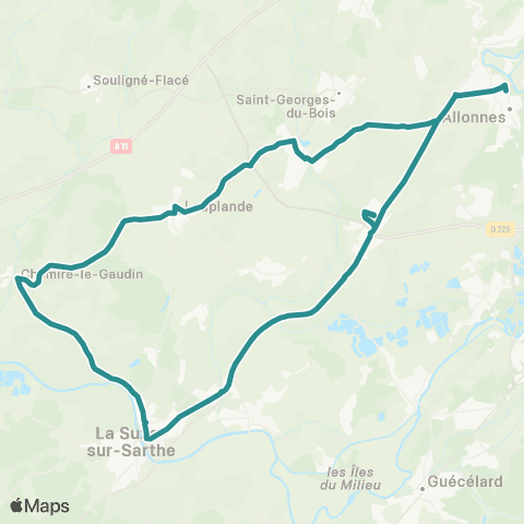 illyGO La-Suze-s/-Sarthe - Chemiré-le-Gaudin - Allonnes Stade Georges Garnier T3 map