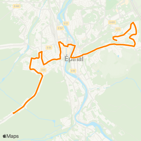 Imagine Lignes de ville Chantraine > Colombiere Stade map