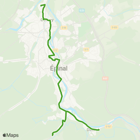 Imagine Lignes de ville Golbey Jeanne d'Arc > Dinozé Pré Démon map