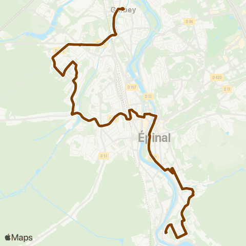 Imagine Lignes de ville Golbey HDV > la Vierge map