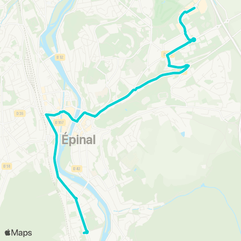 Imagine Lignes de ville Halle des sports>Terres St Jean map