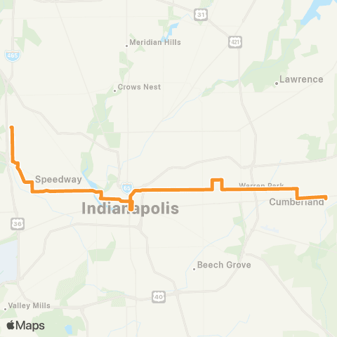 IndyGo 10th Street map