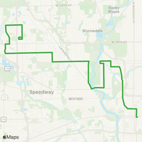 IndyGo West 34th St map
