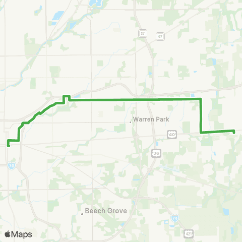 IndyGo East 21st St map