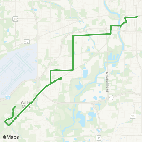 IndyGo Mars Hill map
