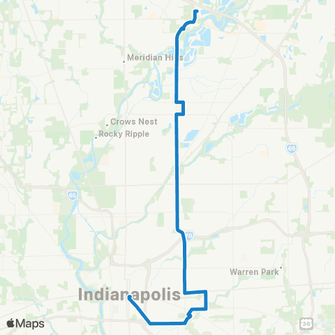 IndyGo Keystone map