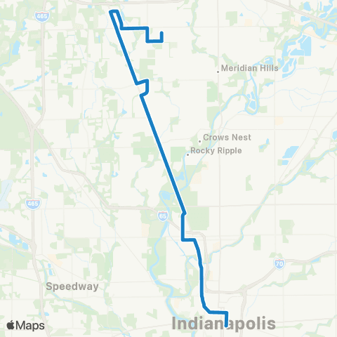 IndyGo ML King / Michigan Rd map