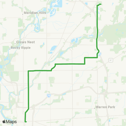 IndyGo Community Hospital North map