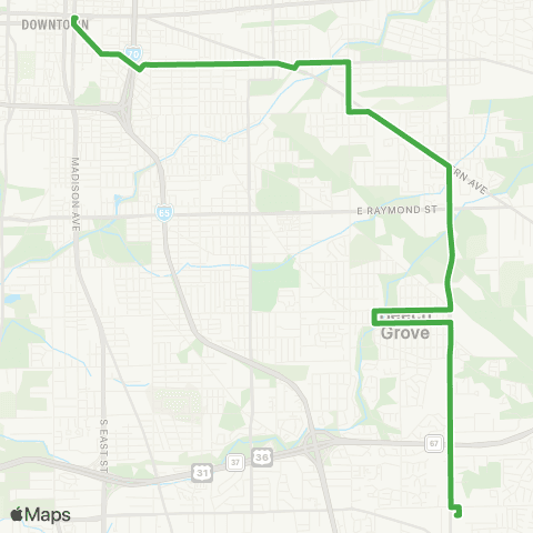 IndyGo Beech Grove map