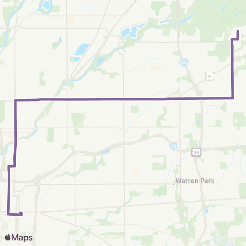 IndyGo Purple Line map