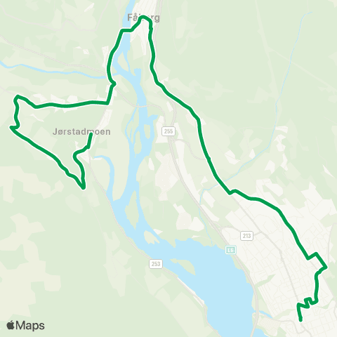 Innlandstrafikk Skysstasjonen - Jørstadmoen map