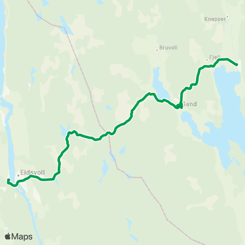 Innlandstrafikk Eidsvoll - Sand map