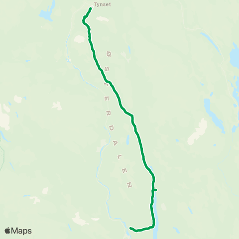 Innlandstrafikk Koppang - Rendalen - Tynset map
