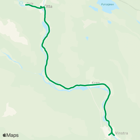 Innlandstrafikk Otta - Vinstra map