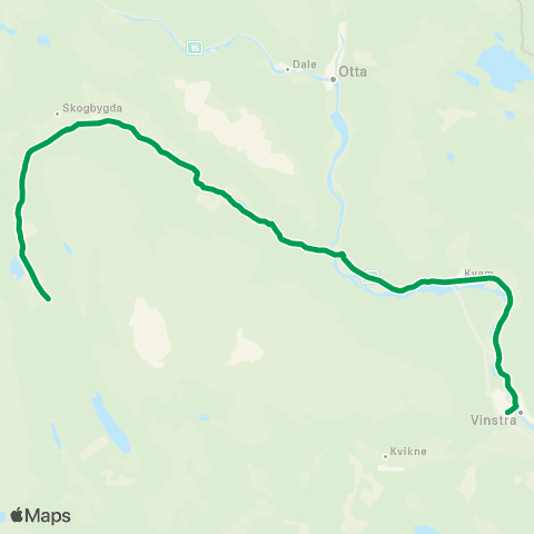 Innlandstrafikk Heidal - Sjoa - Otta map