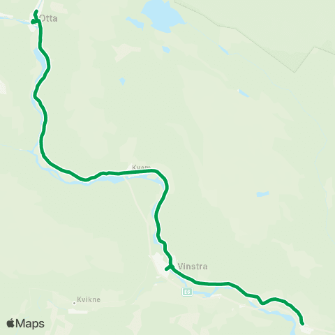 Innlandstrafikk Vinstra - Otta map