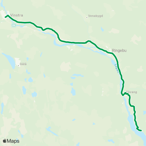Innlandstrafikk Vinstra - Ringebu - Tretten map