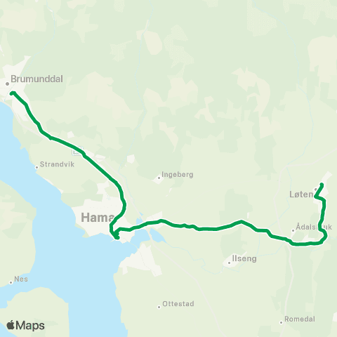 Innlandstrafikk Brumunddal - Hamar - Løten map