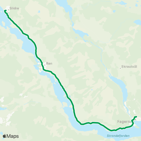 Innlandstrafikk Fagernes - Slidre map