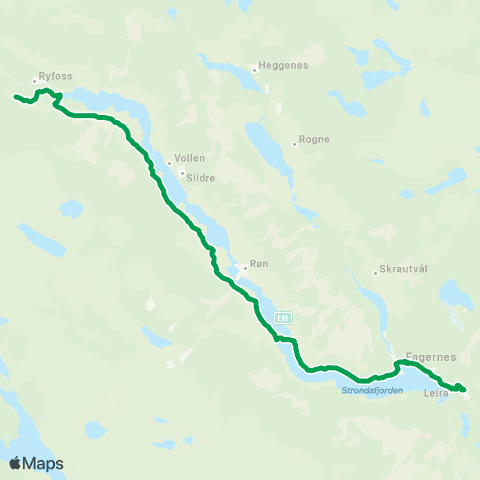 Innlandstrafikk Valdres vidaregåande skule - Å map