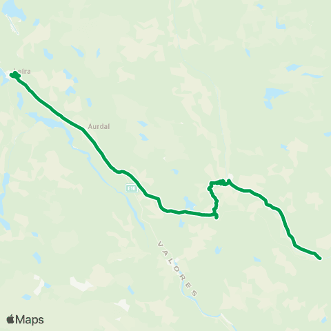 Innlandstrafikk Leira-Fjellsbygda-Høljarast map